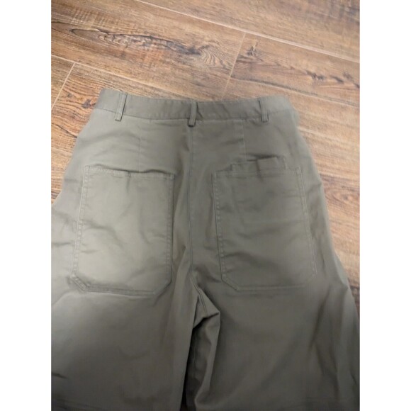 TIBI Sculpted Balloon Patch Pocket Trousers Pants In Green Khaki Sz 8 - Picture 4 of 8